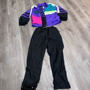 Lavon Tracksuit Wind Breaker 80s Geometric 90s Cheerful Corp Purple Black Retro
